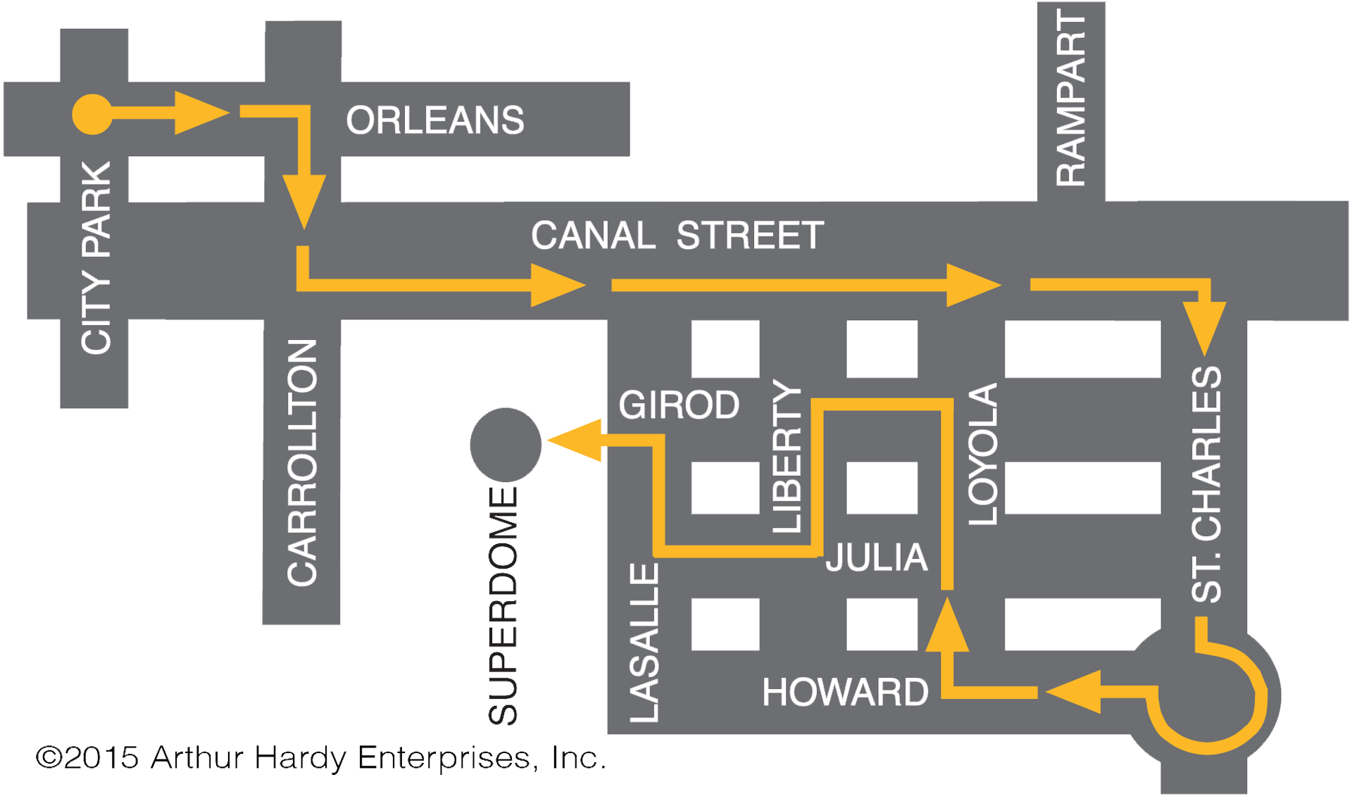 Endymion parade route map